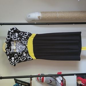 Black/White/Yellow Dress